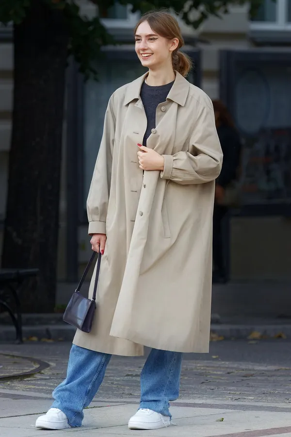 Bej Oversize Trençkot