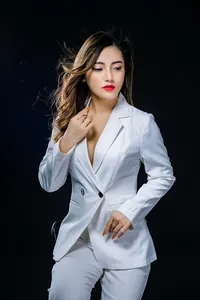 Beyaz Kruvaze Pantolon Takım