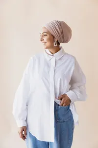 Beyaz Uzun Oversize Gömlek