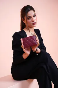 Bordo Kapitone Cüzdan