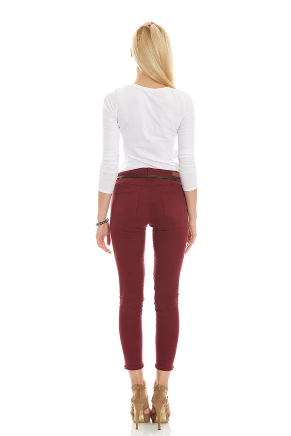 Bordo Skinny Pantolon