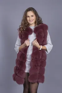 Bordo Uzun Peluş Yelek