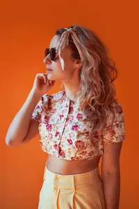 Çiçekli Crop Bluz