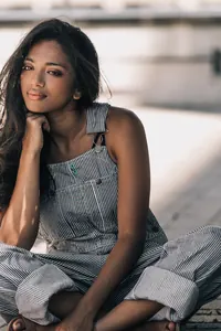 Mavi Çizgili Denim Salopet
