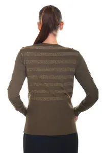 Haki Çizgili Triko