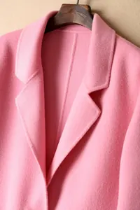 Pembe Oversize Kaşe Kaban