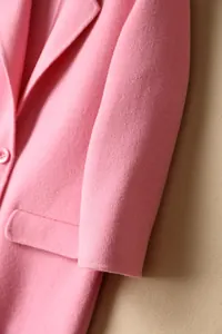 Pembe Oversize Kaşe Kaban