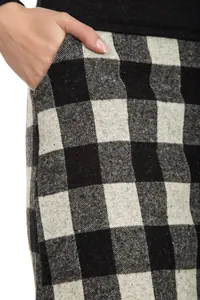 Siyah Beyaz Kareli Mini Etek