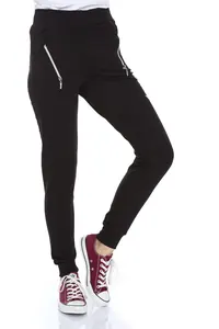 Siyah Fermuar Detaylı Jogger