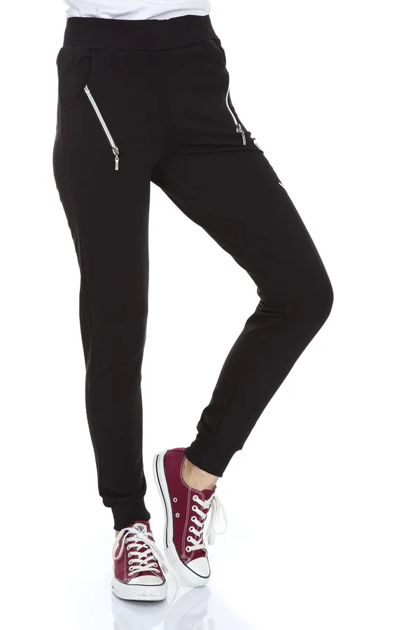 Siyah Fermuar Detaylı Jogger